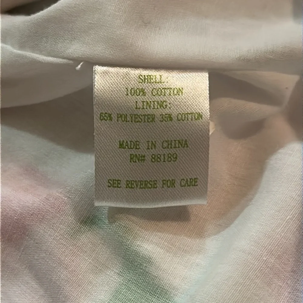 Lilly Pulitzer Girls Sleeveless Shift Dress 16 Altered Tucks White Pink Green